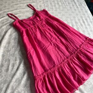 J.Crew Pink Linen Blend Ruffle Hem Sundress